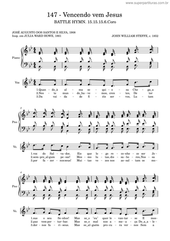 Partitura da música 147 – Vencendo Vem Jesus