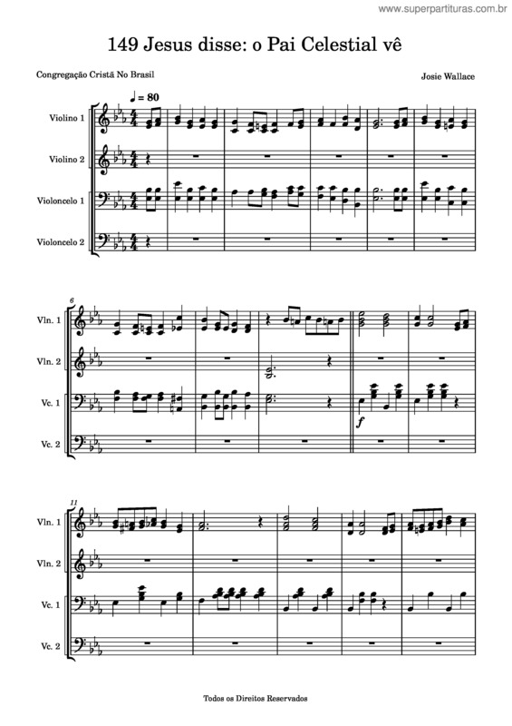Partitura da música 149 Jesus Disse  O Pai Celestial Vê