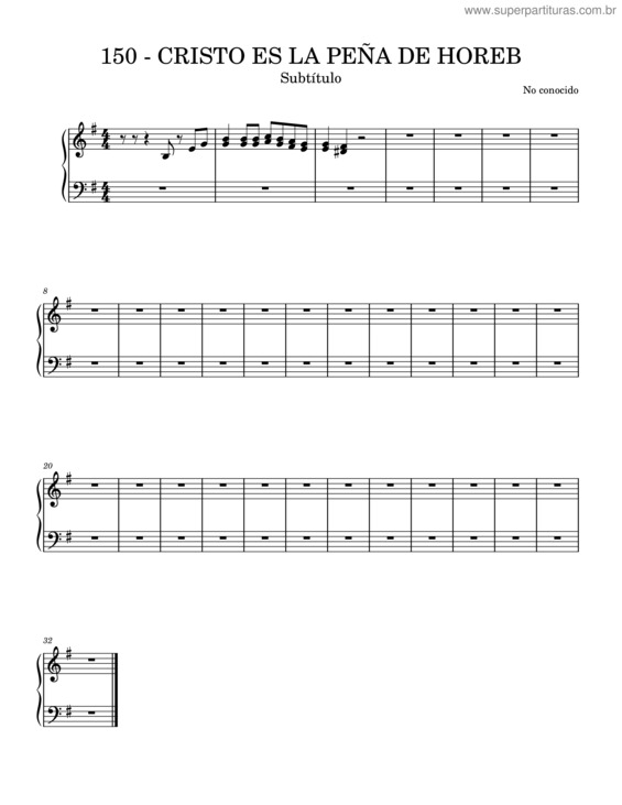 Partitura da música 150 – Cristo Es La Peña De Horeb