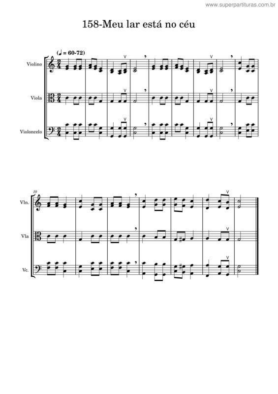 Partitura da música 158-Meu Lar Está No Céu