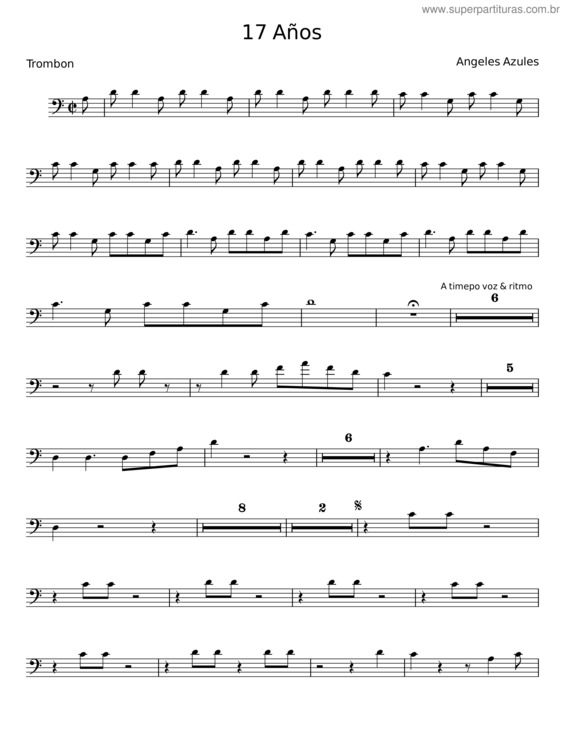Partitura da música 17 Años – Angeles Azules v.2