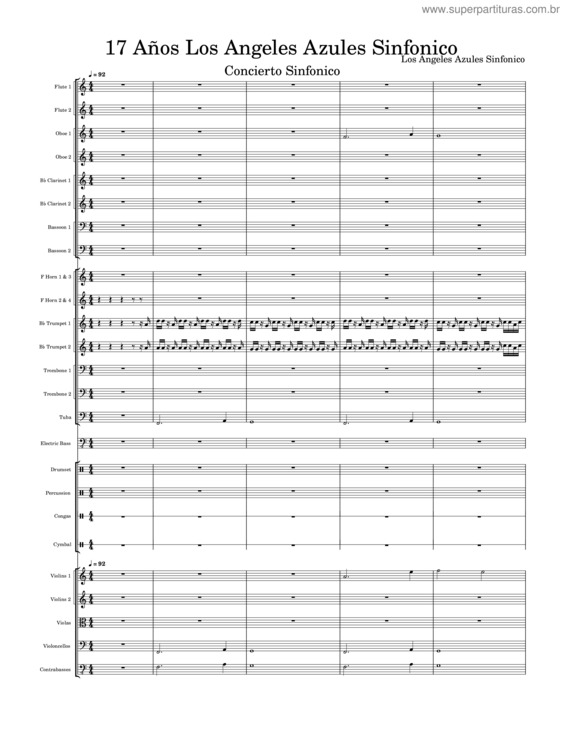 Partitura da música 17 Años Los Angeles Azules Sinfonico