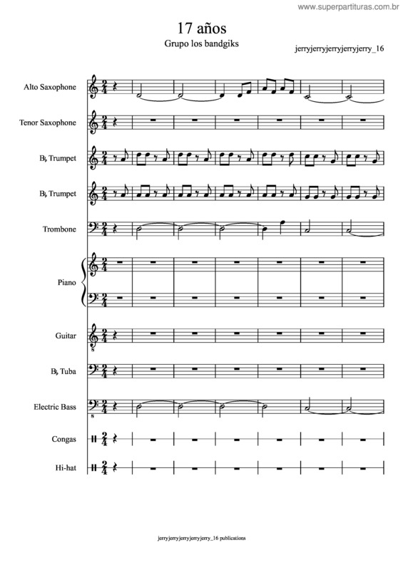 Partitura da música 17 Años v.2