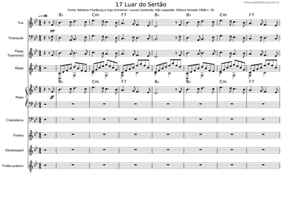 Partitura da música 17 Luar Do Sertão