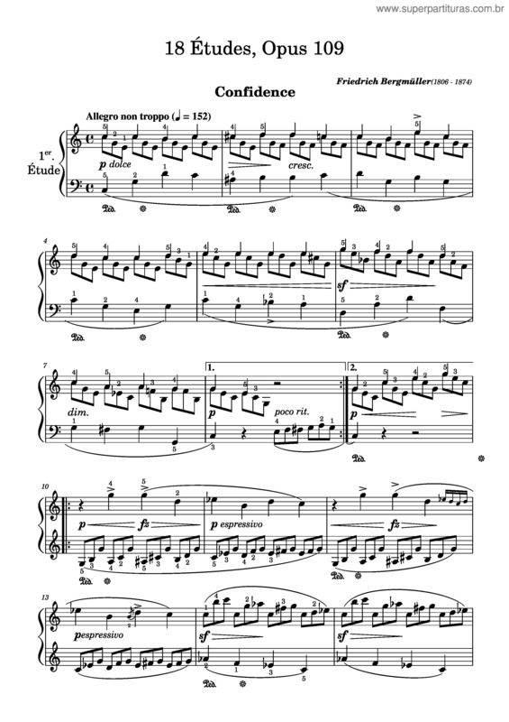 Partitura da música 18 Études, Opus 109