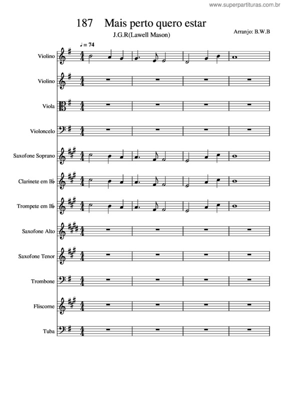 Partitura da música 187_Mais_Perto_Quero_Estar