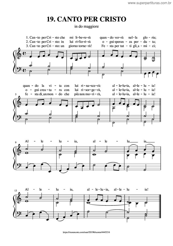 Partitura da música 19. Canto Per Cristo