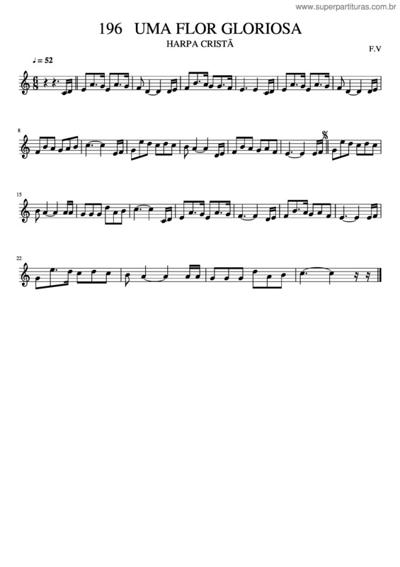 Partitura da música 196 Uma Flor Gloriosa v.2