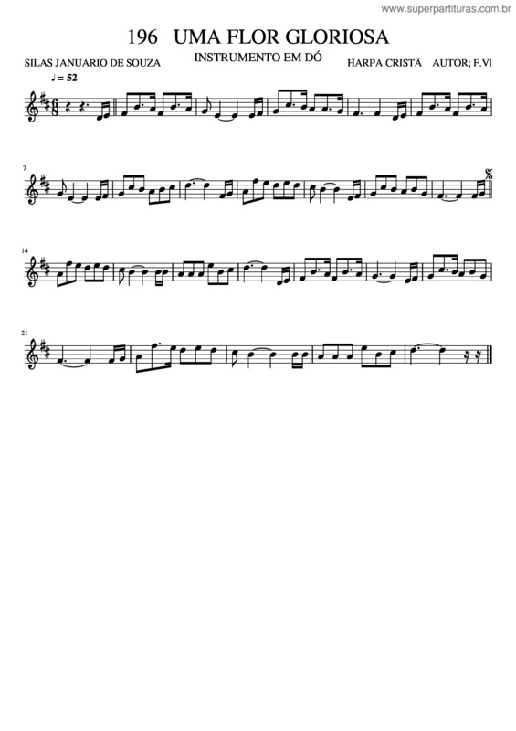 Partitura da música 196 Uma Flor Gloriosa