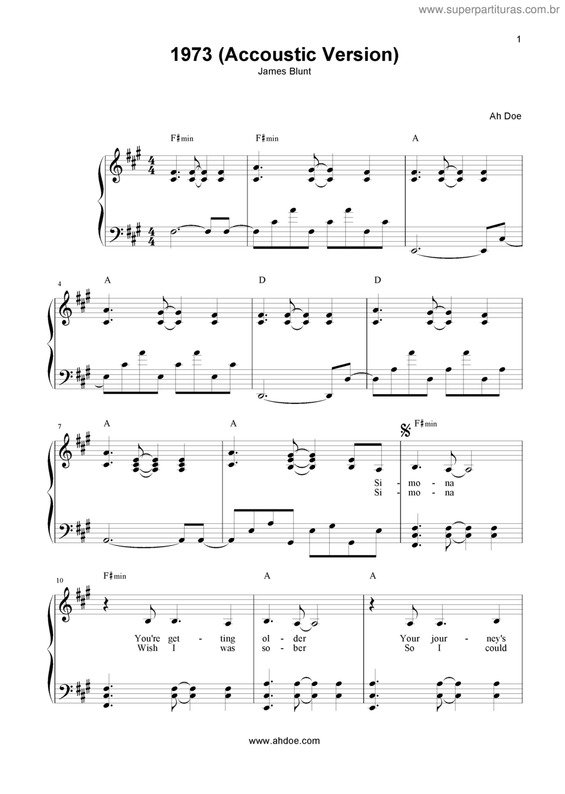 Partitura da música 1973 v.4