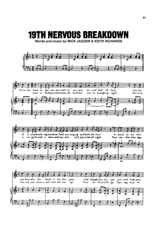 Partitura da música 19th Nervous Breakdown