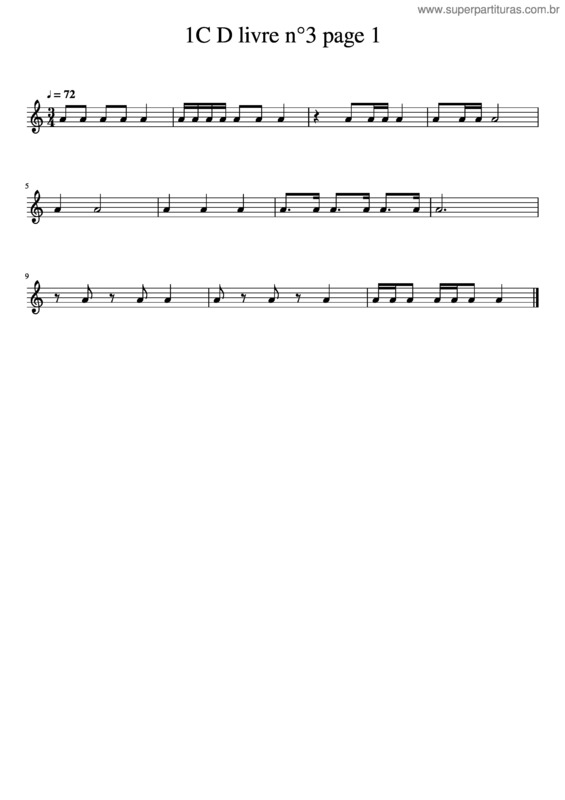 Partitura da música 1C D Livre N°3 Page 1