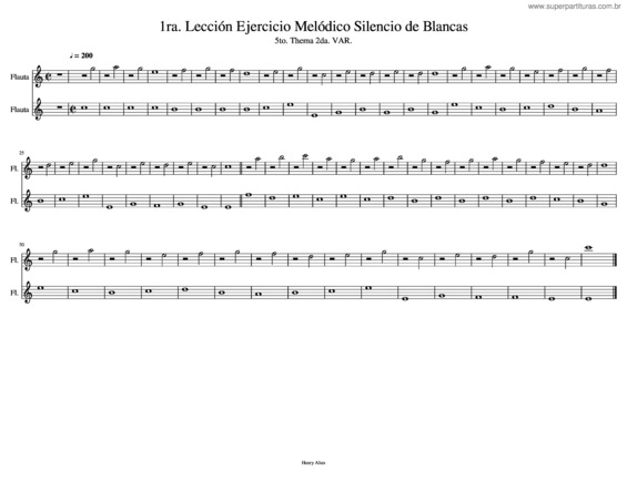 Partitura da música 1Ra. Lección Ejercicio Melódico Silencio De Blancas