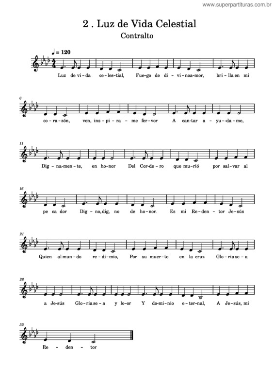 Partitura da música 2 . Luz De Vida Celestial