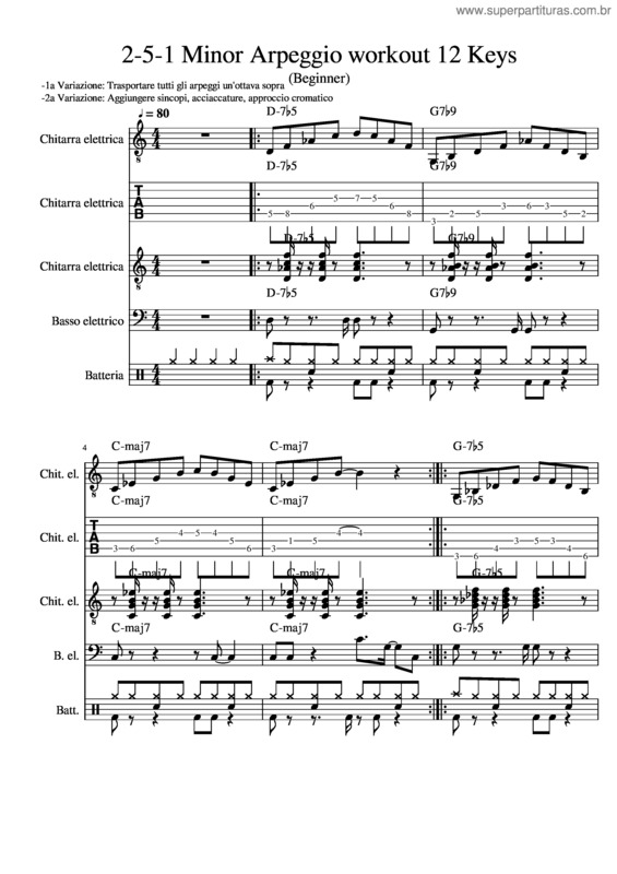 Partitura da música 2–5–1 Minor Arpeggio Workout 12 Keys