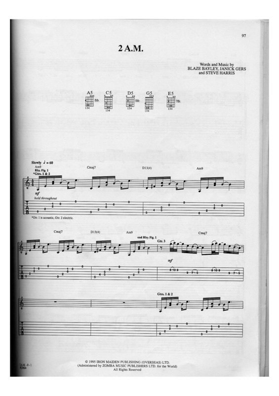 Partitura da música 2 AM