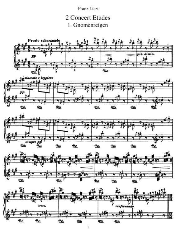 Partitura da música 2 Concert Etudes