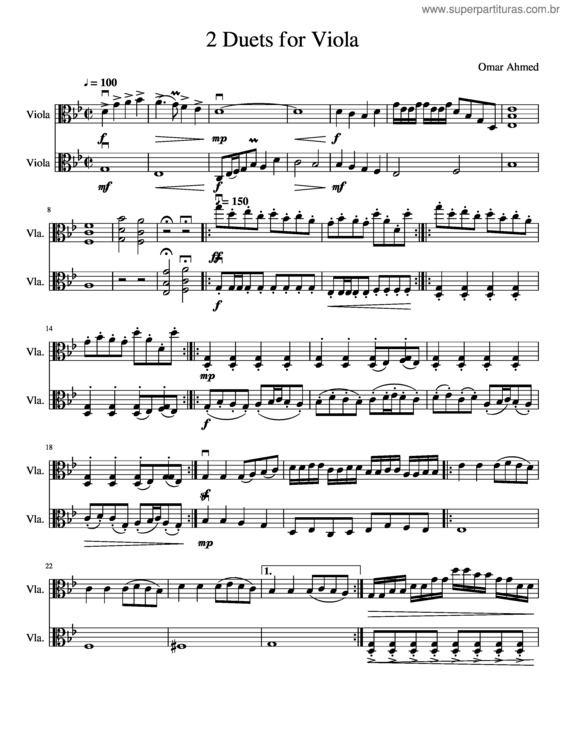 Partitura da música 2 Duets For Viola