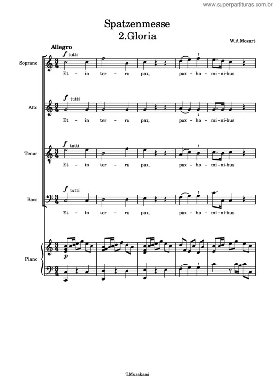 Partitura da música 2.Gloria v.2