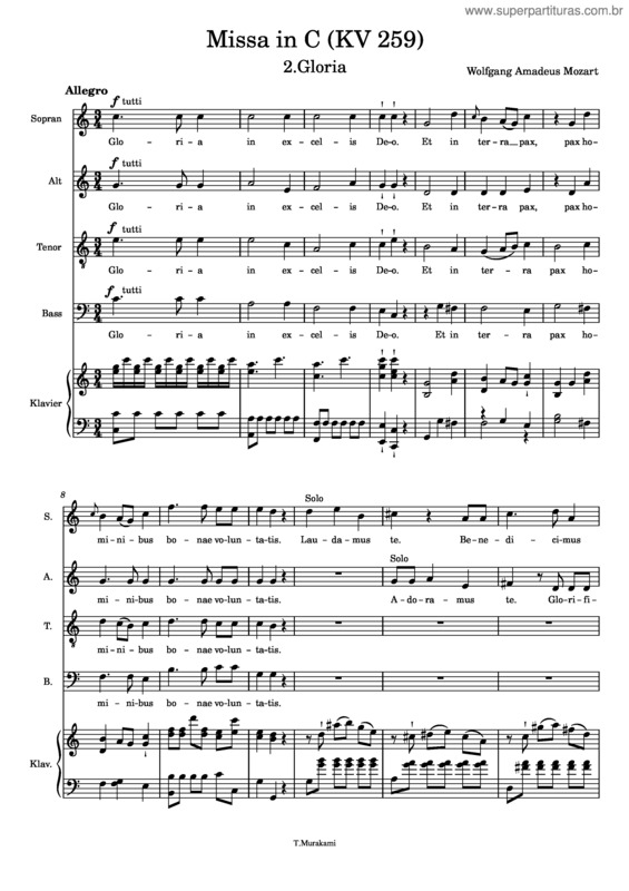 Partitura da música 2.Gloria v.3