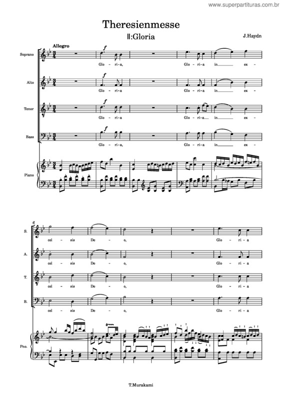 Partitura da música 2.Gloria
