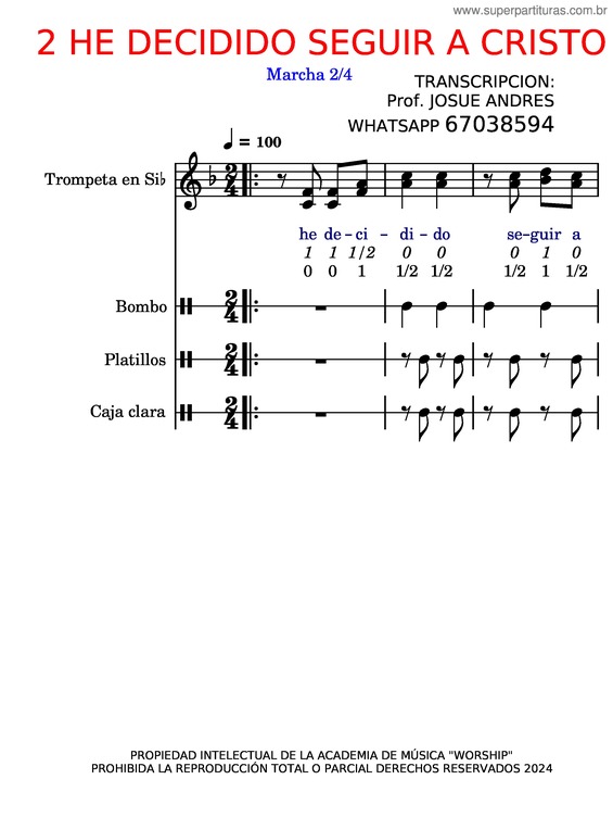 Partitura da música 2 He Decidido Seguir A Cristo