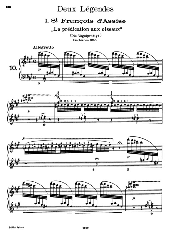 Partitura da música 2 Légendes S.175