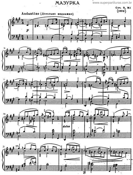 Partitura da música 2 Mazurkas v.2