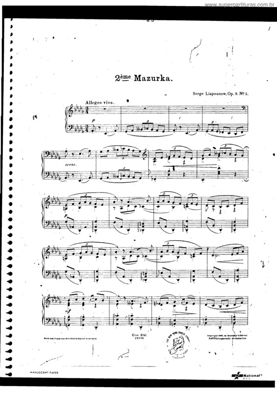 Partitura da música 2 Mazurkas v.3
