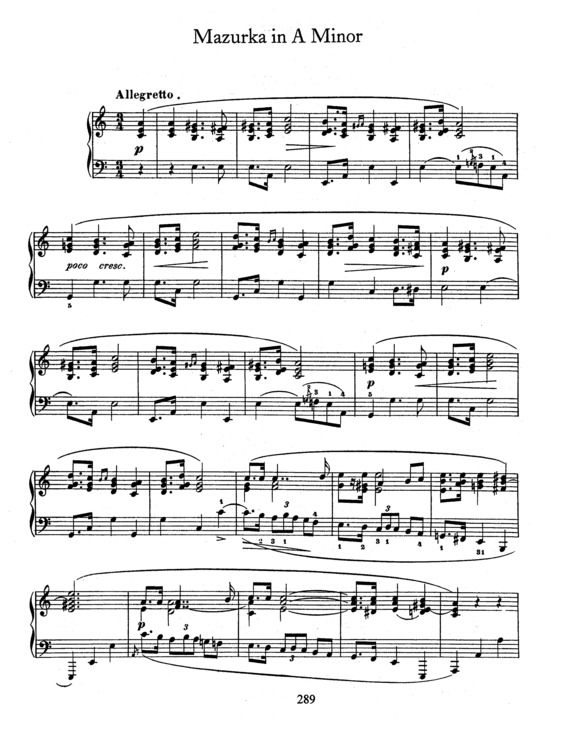 Partitura da música 2 Mazurkas