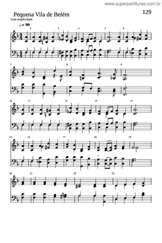 Partitura da música 2 Pequena Vila De Belem