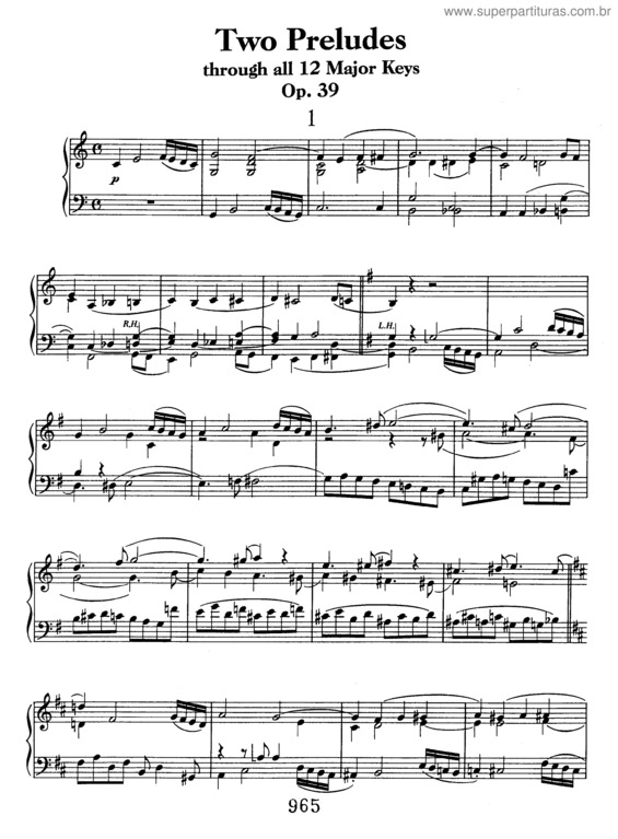 Partitura da música 2 Preludes for Piano