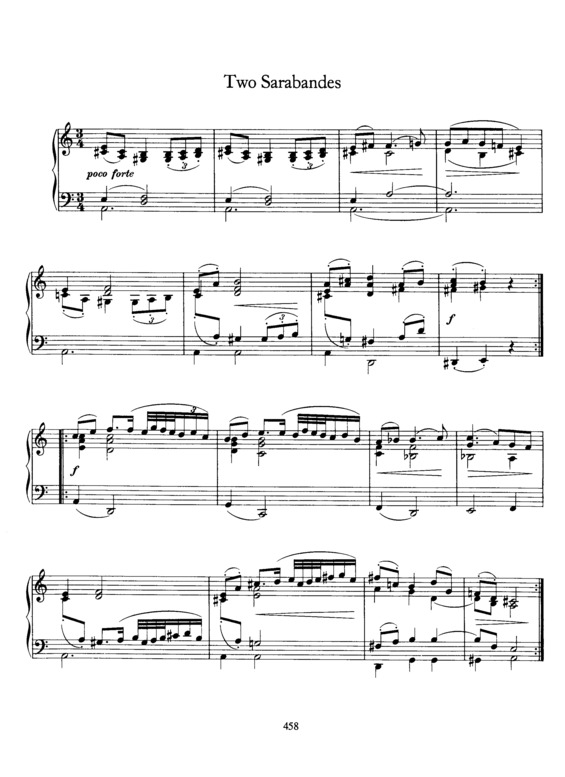 Partitura da música 2 Sarabandes