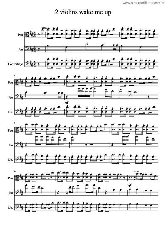Partitura da música 2 Violins Wake Me Up