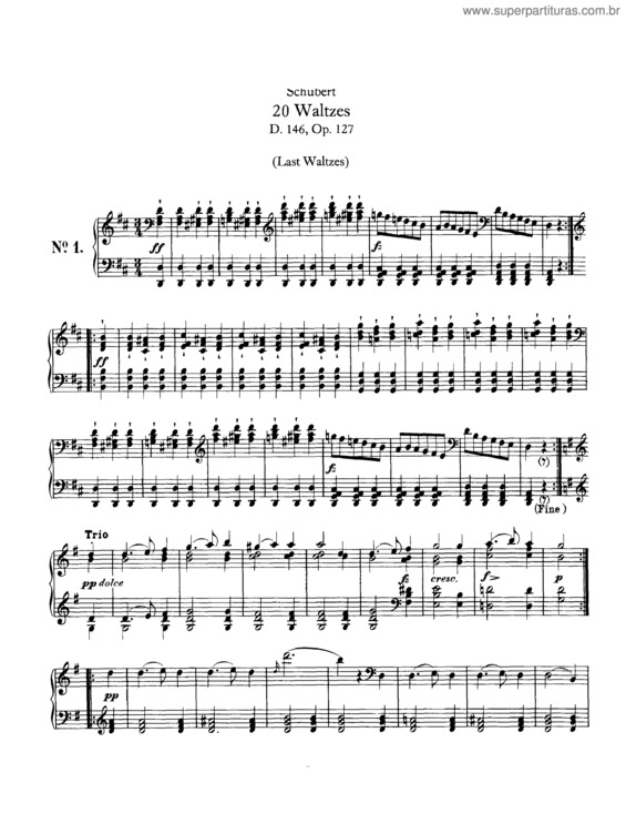 Partitura da música 20 Waltzes