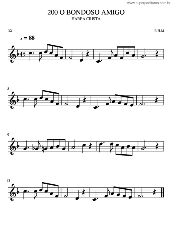 Partitura da música 200 O Bondoso Amigo