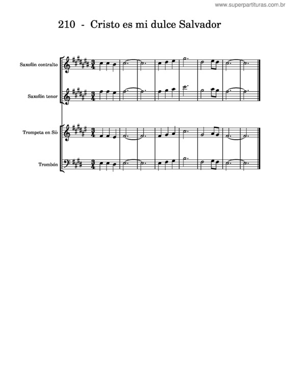 Partitura da música 210  –  Cristo Es Mi Dulce Salvador