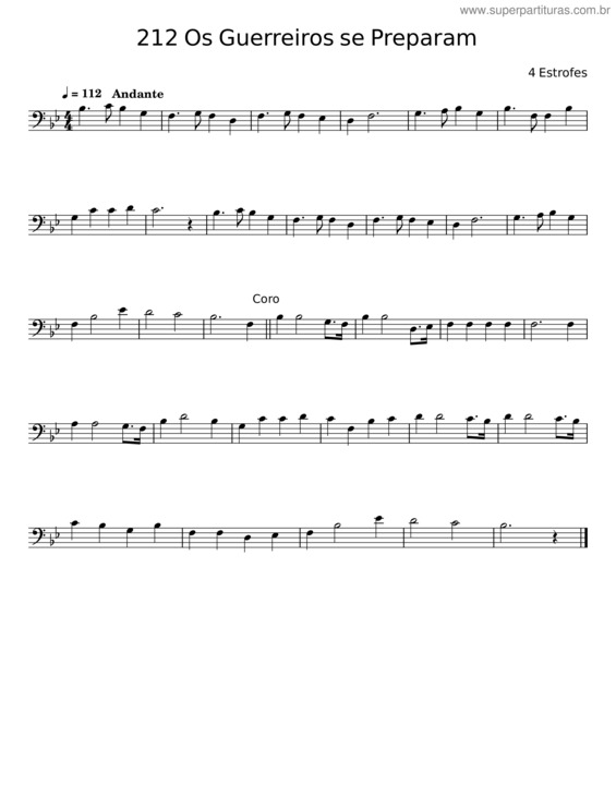 Partitura da música 212 Os Guerreiros Se Preparam v.2