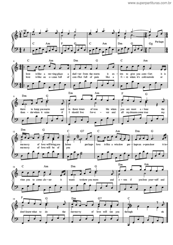 Partitura da música 22 Perhaps Love In C