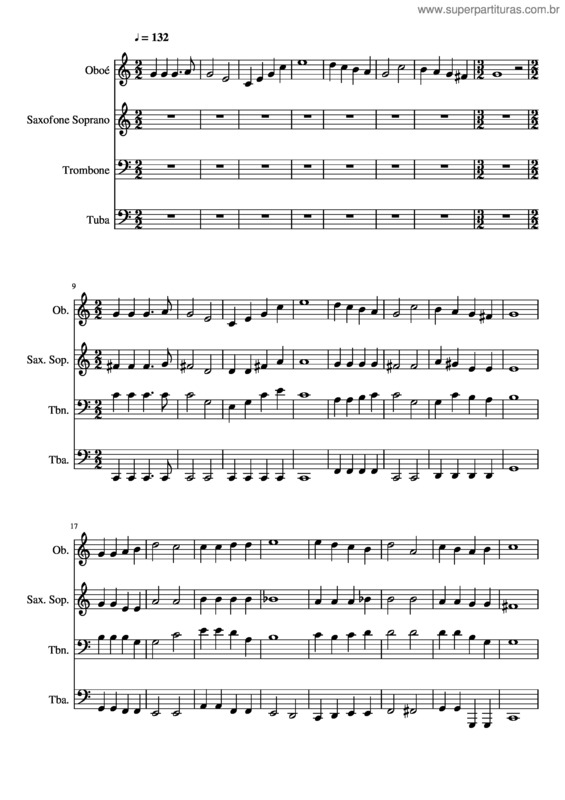 Partitura da música 224– Só Jesus Concede Paz E Salvação
