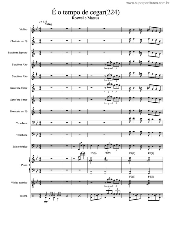 Partitura da música 224 É O Tempo De Cegar