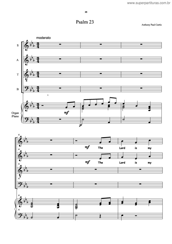 Partitura da música 23rd Psalm