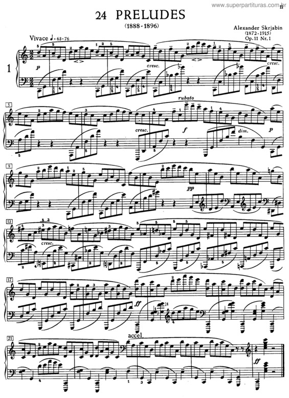 Partitura da música 24 Preludes v.2