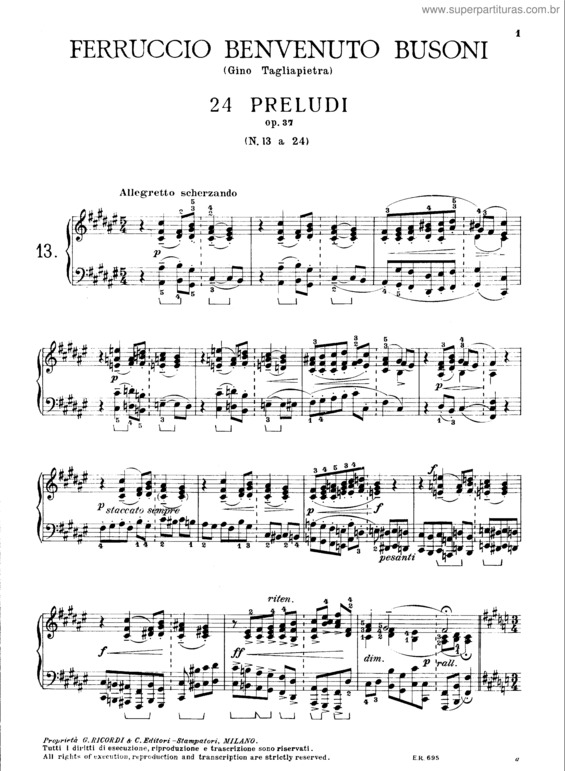 Partitura da música 24 Preludes v.7