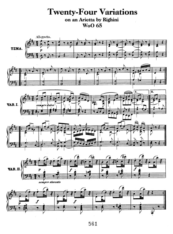 Partitura da música 24 Variations on an Aria by Righini