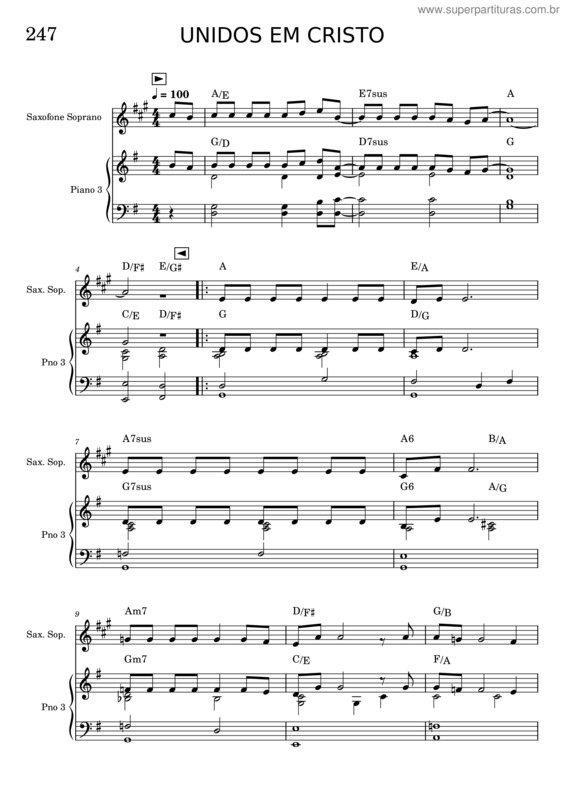 Partitura da música 247 – Unidos Em Cristo