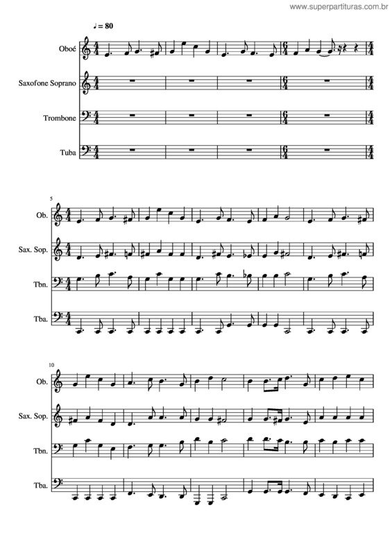 Partitura da música 264– Redentor Celeste E Santo