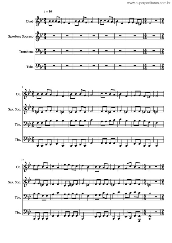 Partitura da música 266– Vinde Às Fileiras