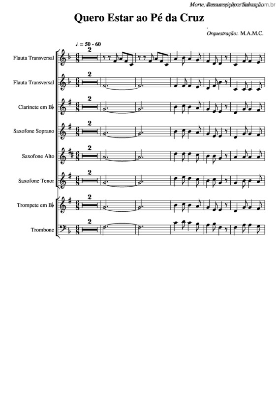 Partitura da música 279 – Quero Estar Ao Pé Da Cruz v.2