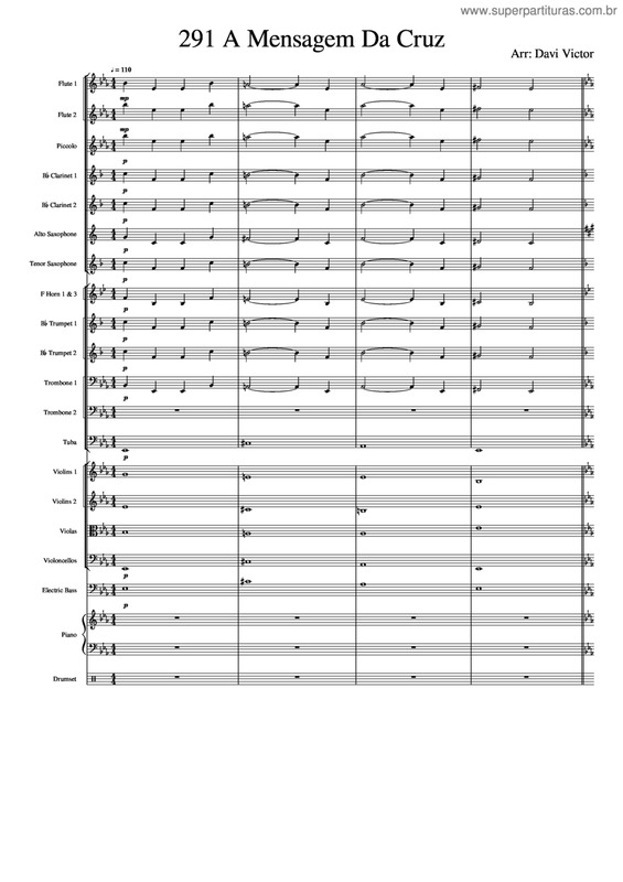 Partitura da música 291 A Mensagem Da Cruz v.2